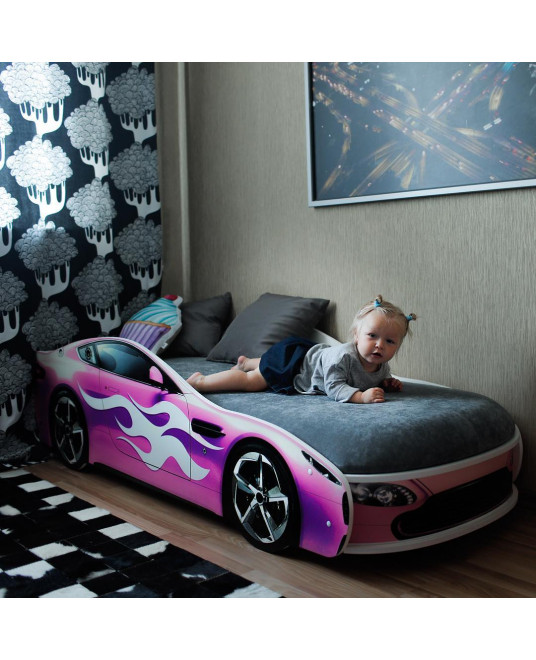 Кровать-машина «Бондмобиль розовый» 