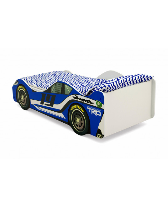 Кровать-машина «Супра» синяя 